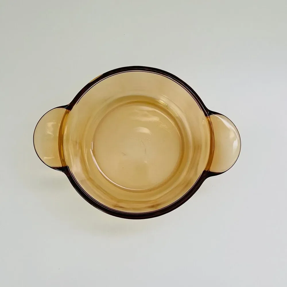 VISIONS Corning USA Amber Glass 1174 Casserole Dish 1 Qt With Lid